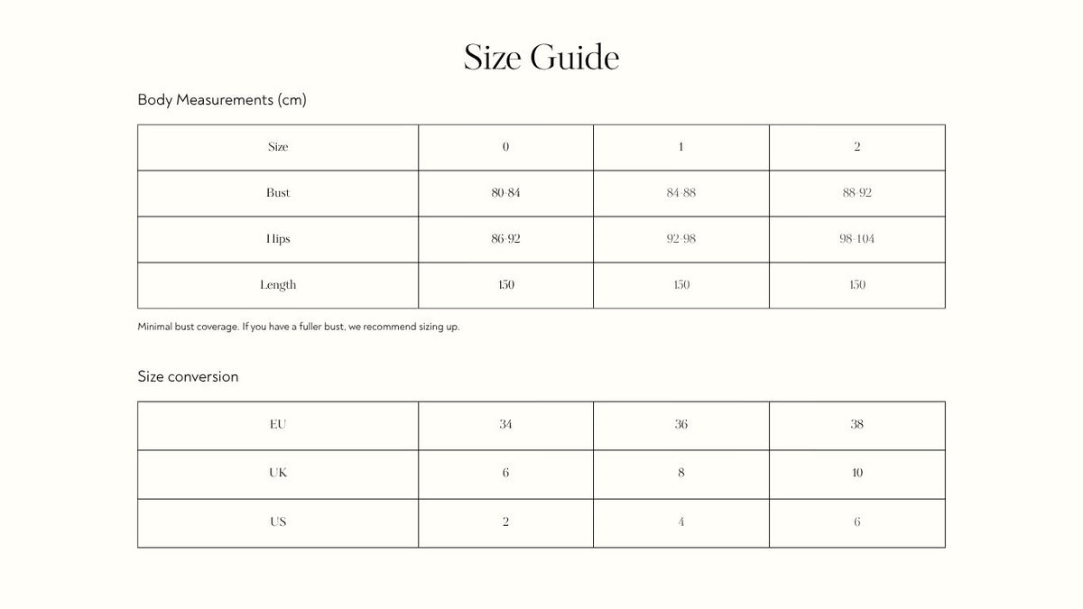 Garment measurements