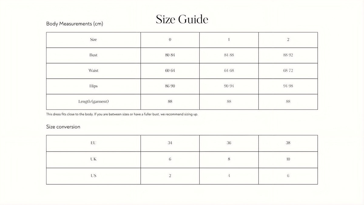 Garment measurements